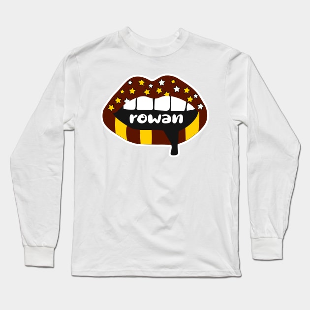 Rowan Lips Long Sleeve T-Shirt by NFDesigns